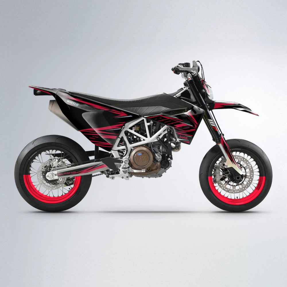 NTK V2 Husqvarna 701 supermoto graphics kit in Red