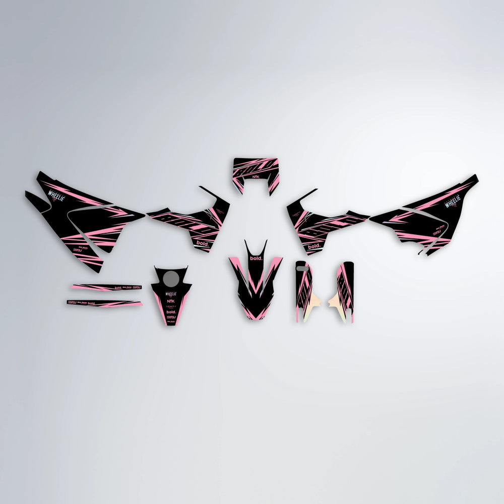 NTK V2 Husqvarna 701 graphics kit parts layout in Sakura Pink