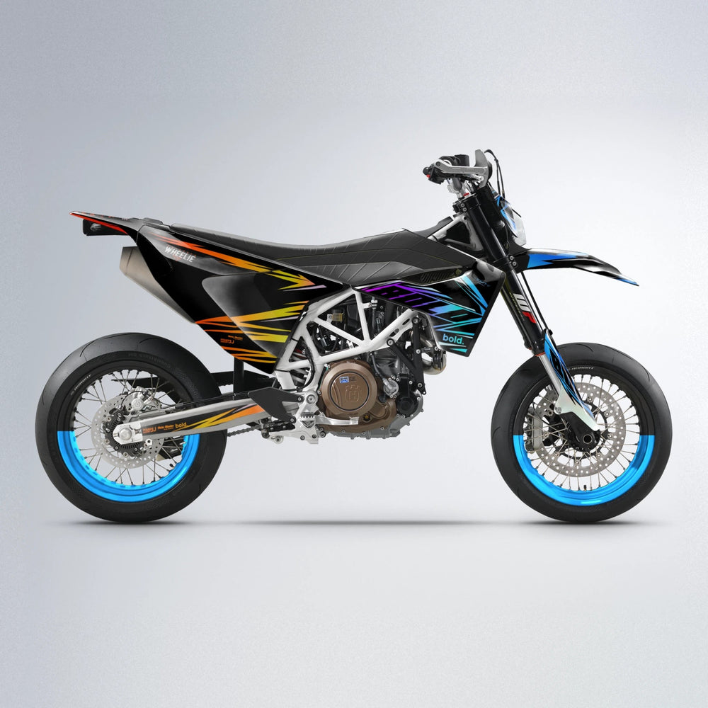 NTK V2 Husqvarna 701 supermoto graphics kit in Sunset Fade