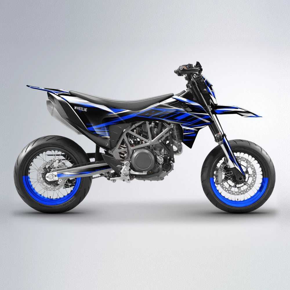 NTK V2 KTM SMC 690 supermoto graphics kit in Blue