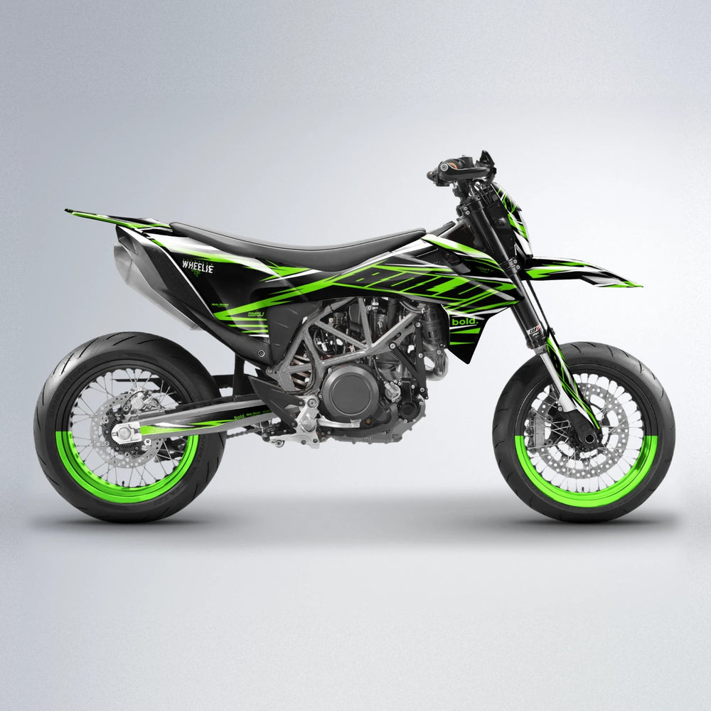 NTK V2 KTM SMC 690 supermoto graphics kit in Green