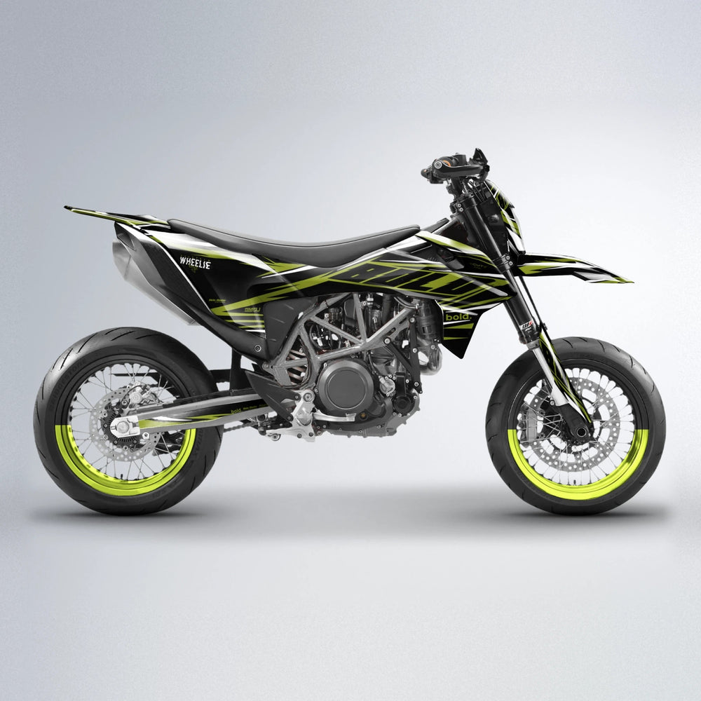 NTK V2 KTM SMC 690 supermoto graphics kit in Olive