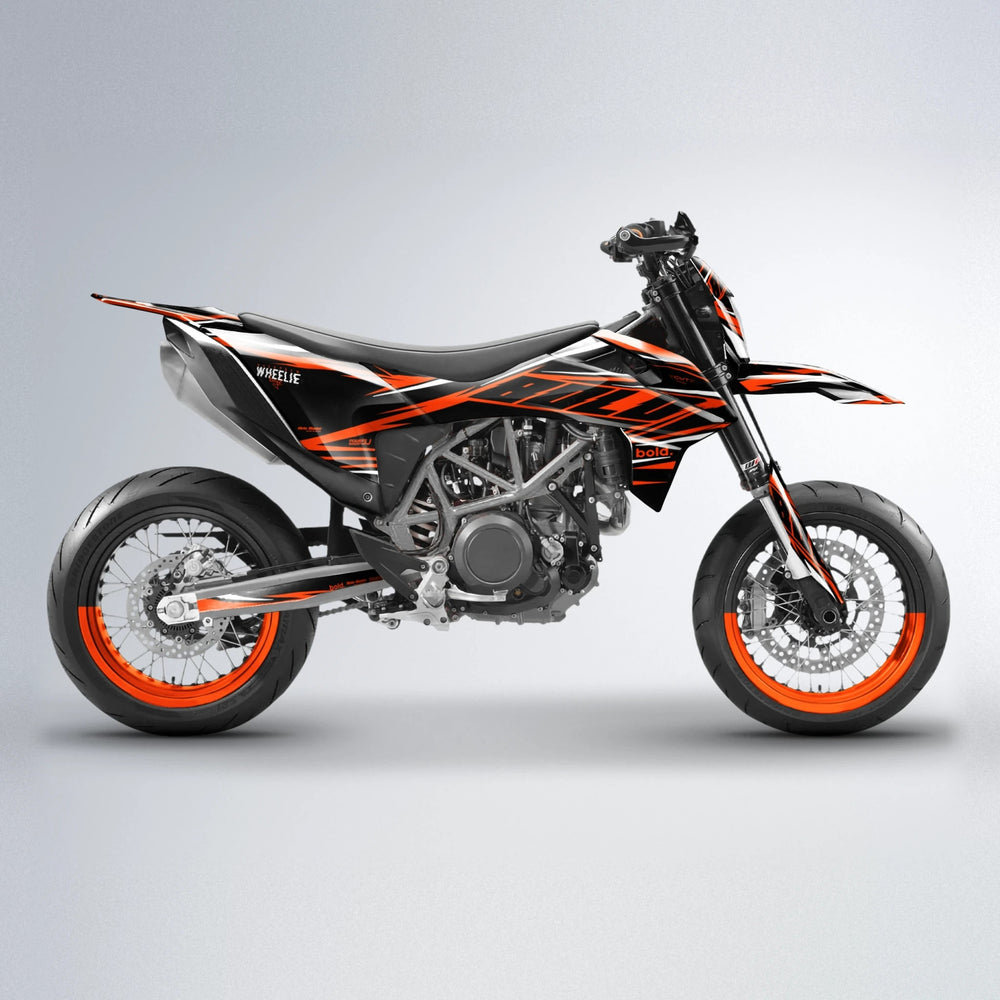NTK V2 KTM SMC 690 supermoto graphics kit in Orange