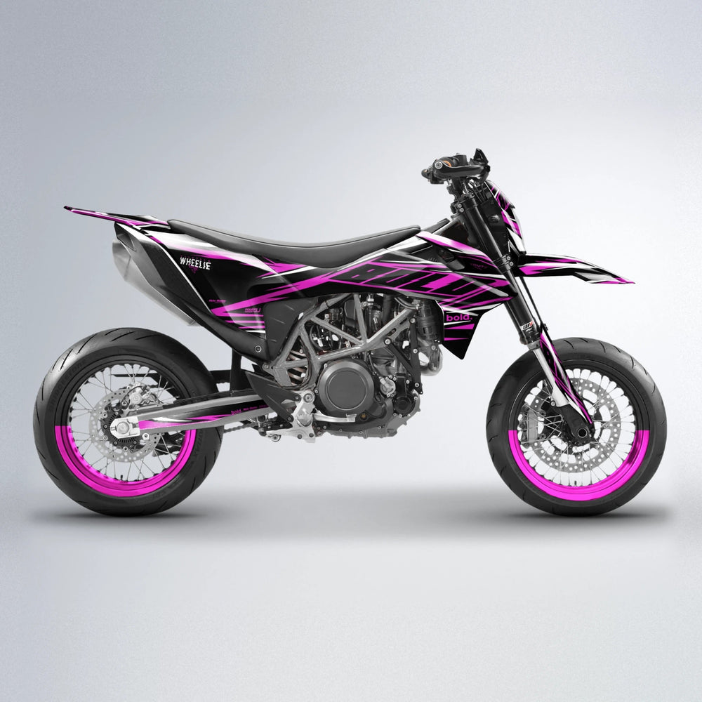 NTK V2 KTM SMC 690 supermoto graphics kit in Pink