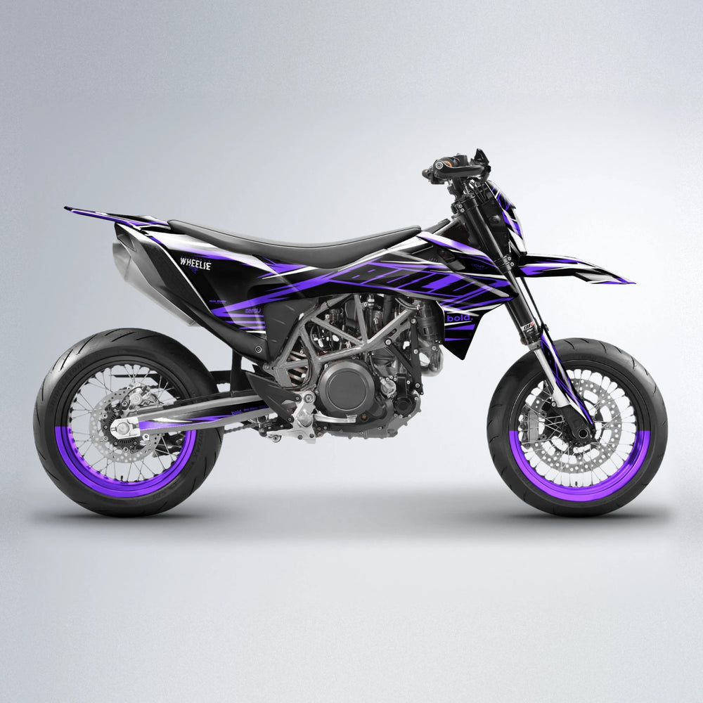 NTK V2 KTM SMC 690 supermoto graphics kit in Purple