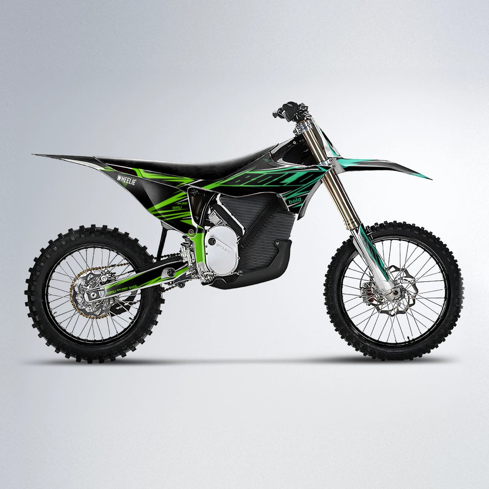 NTK V2 Stark Varg MX motocross graphics kit in Cyan & Green