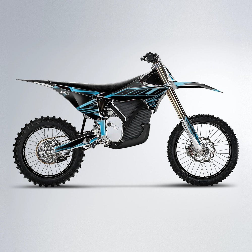 NTK V2 Stark Varg MX motocross graphics kit in Light Blue & White