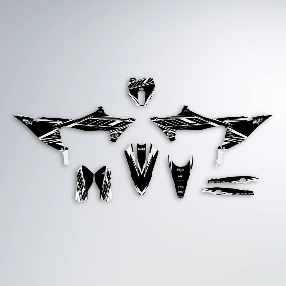 NTK V2 Stark Varg MX graphics kit parts layout in White