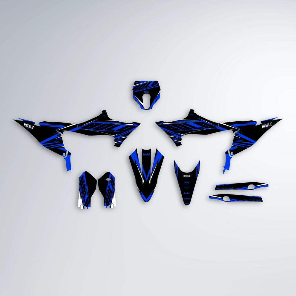 NTK V2 Stark Varg SM graphics kit parts layout in Blue
