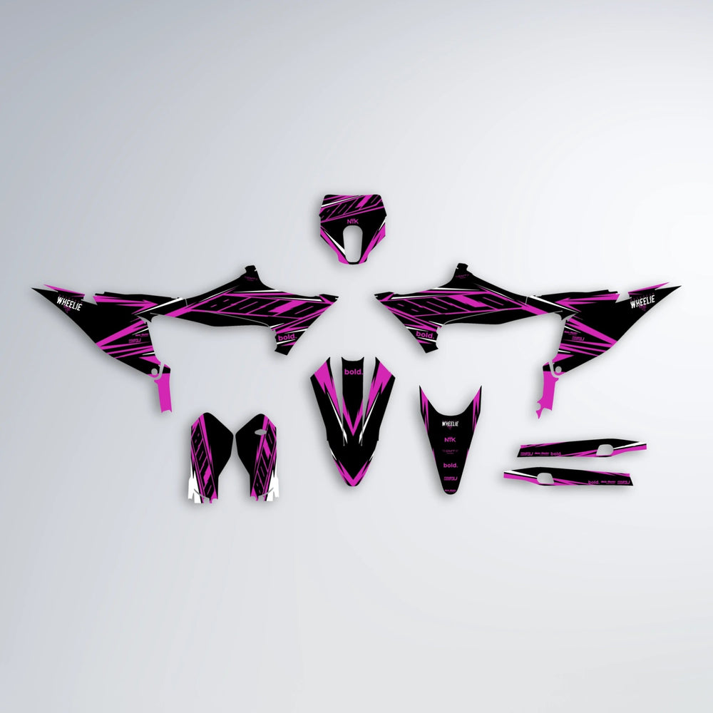 NTK V2 Stark Varg SM graphics kit parts layout in Pink