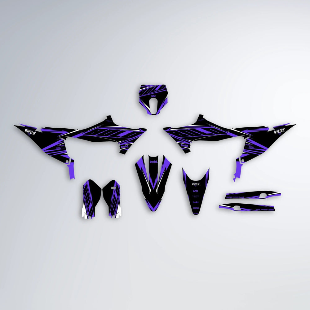 NTK V2 Stark Varg SM graphics kit parts layout in Purple