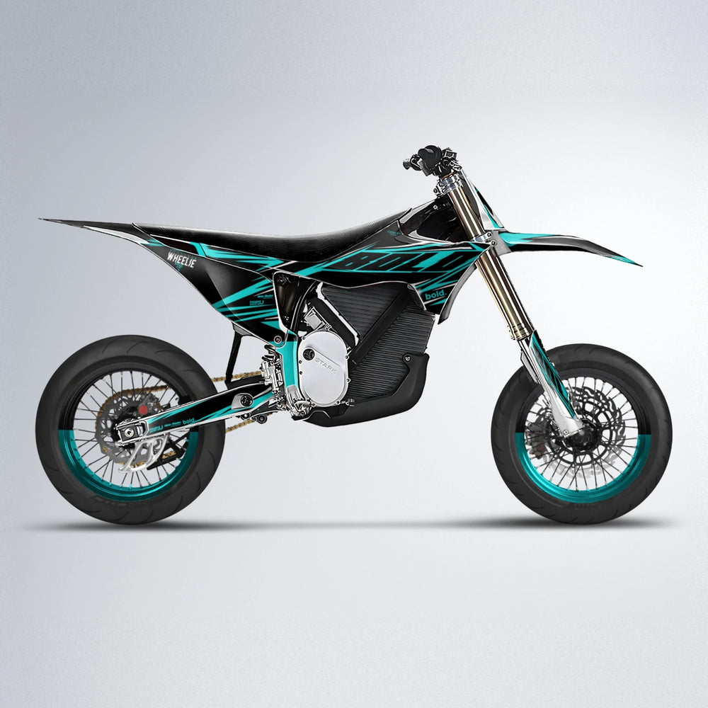 NTK V2 Stark Varg SM supermoto graphics kit in Teal