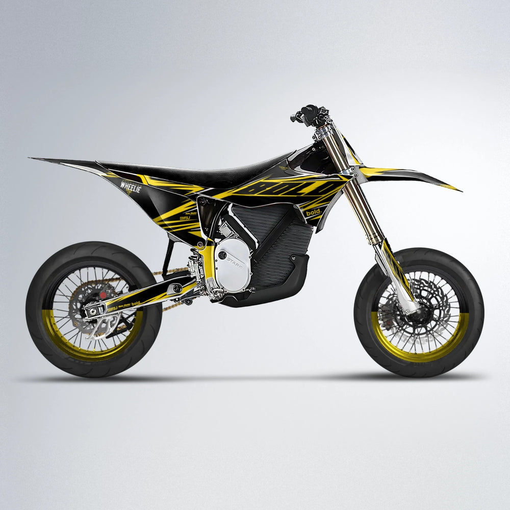 NTK V2 Stark Varg SM supermoto graphics kit in Yellow