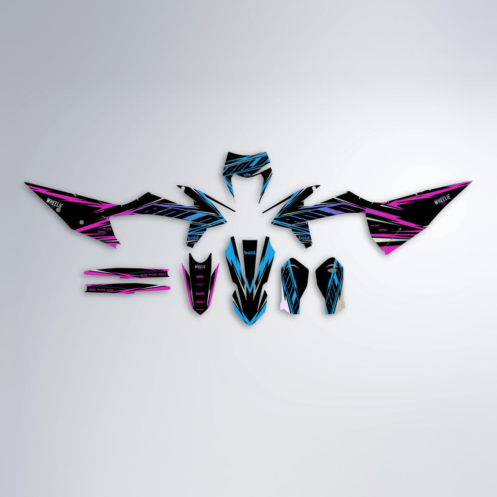 NTK V2 graphics kit parts layout in Pink & Light Blue