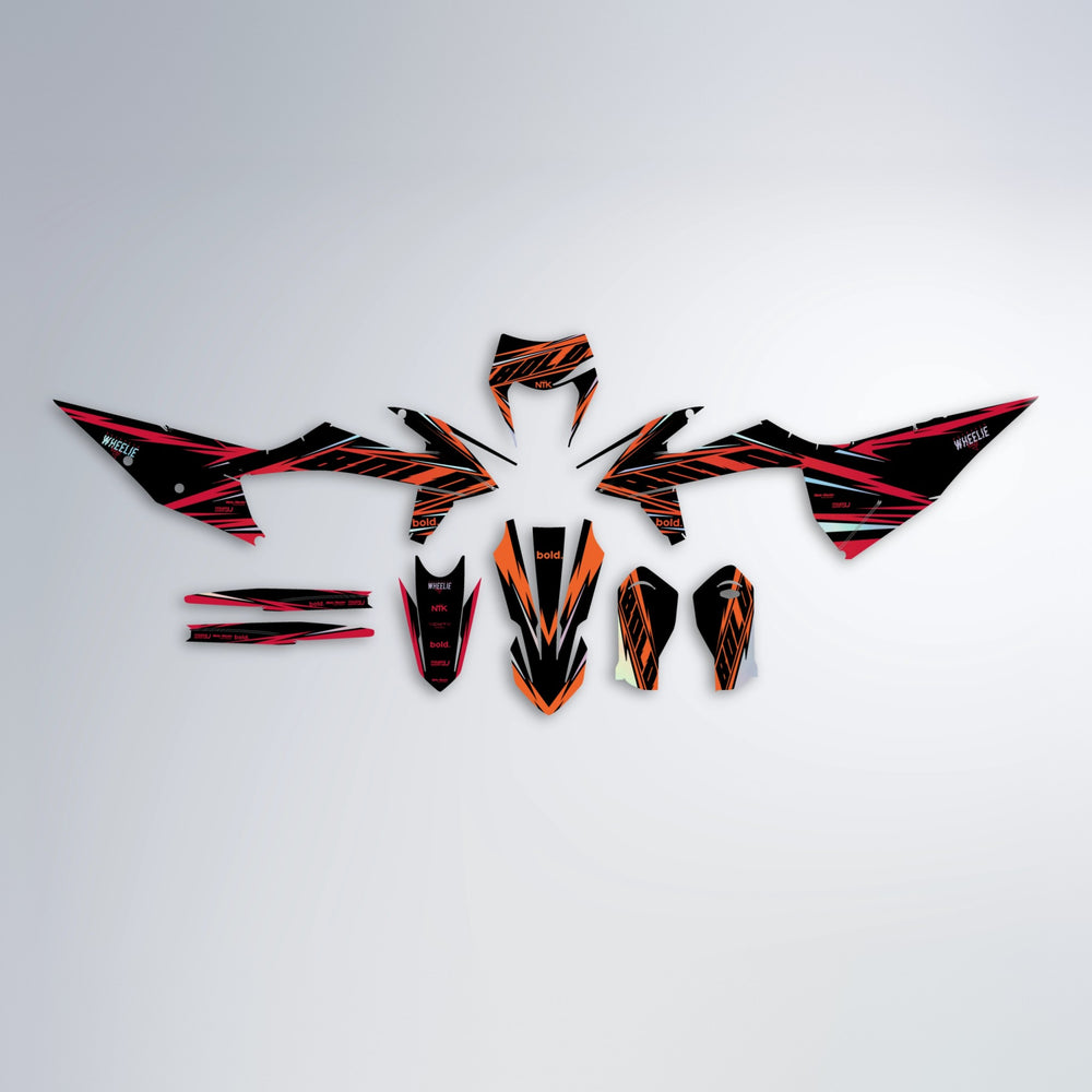 NTK V2 graphics kit parts layout in Red & Orange