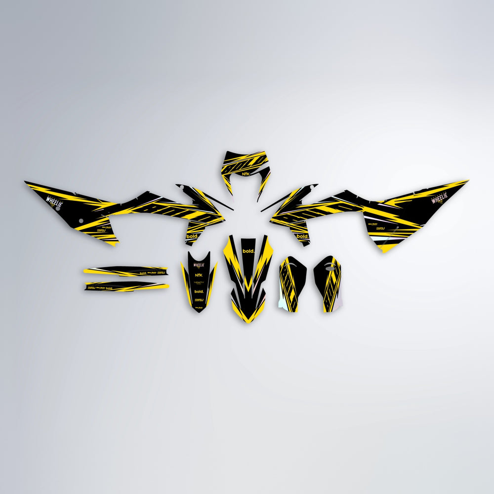 NTK V2 graphics kit parts layout in Yellow