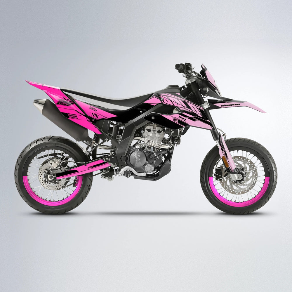 NTK V3 Aprilia SX 125 supermoto graphics kit in Flamingo