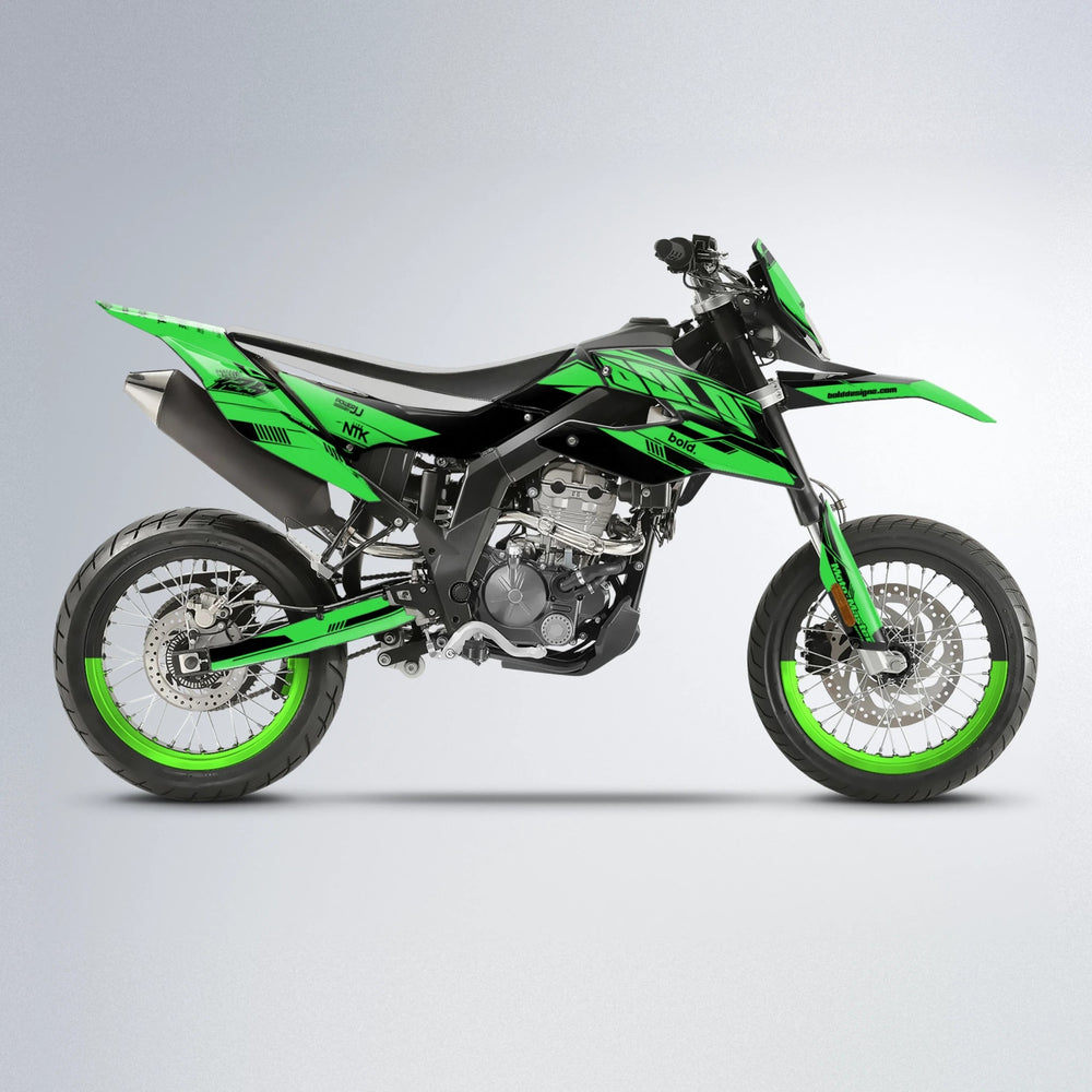 NTK V3 Aprilia SX 125 supermoto graphics kit in Green