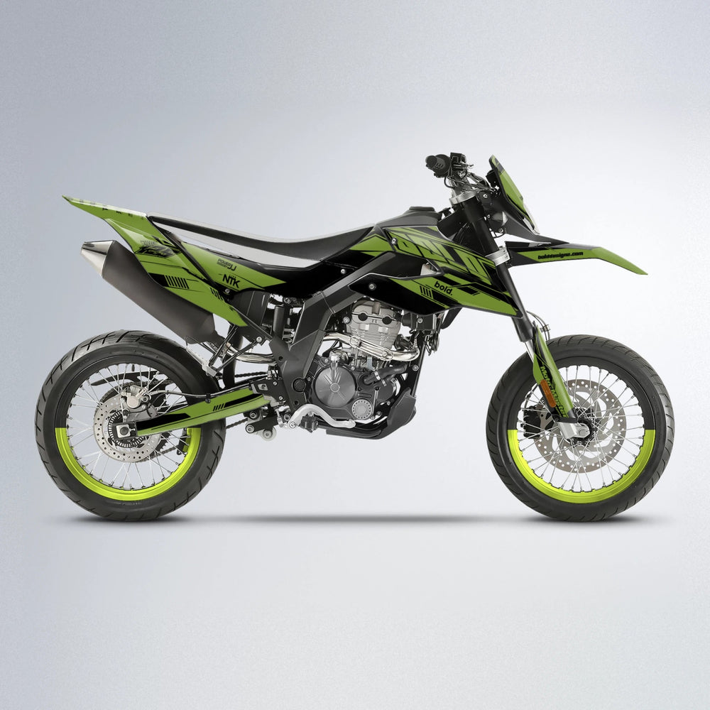 NTK V3 Aprilia SX 125 supermoto graphics kit in Olive