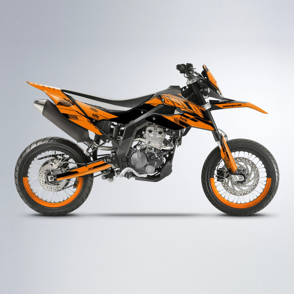 NTK V3 Aprilia SX 125 supermoto graphics kit in Orange