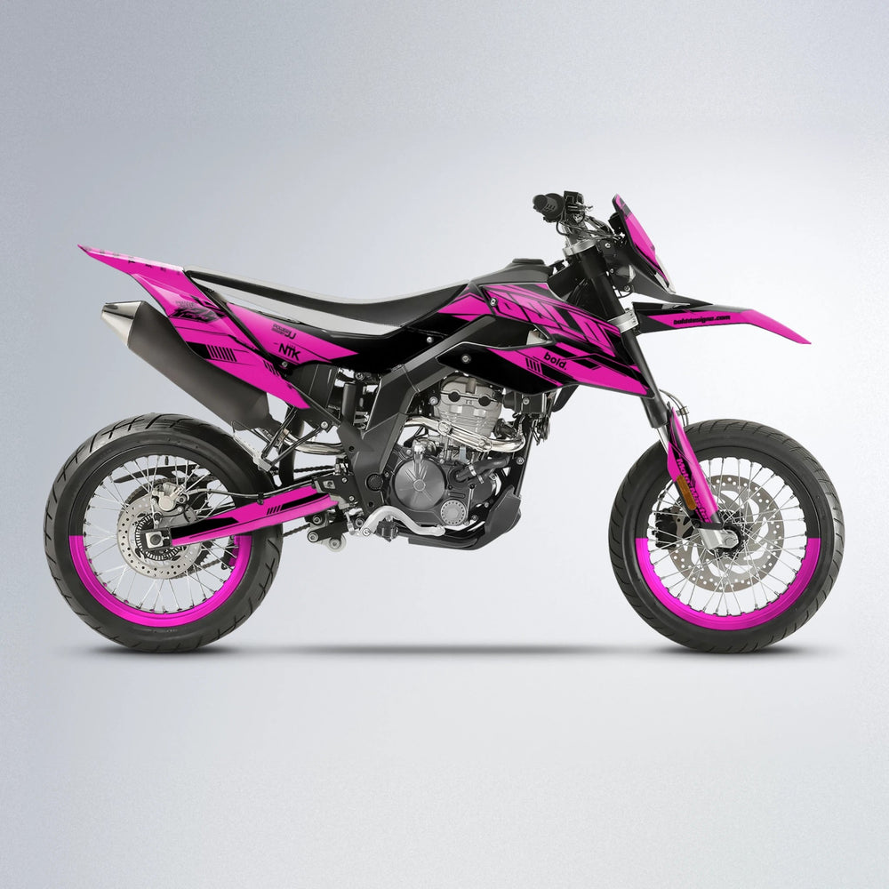 NTK V3 Aprilia SX 125 supermoto graphics kit in Pink
