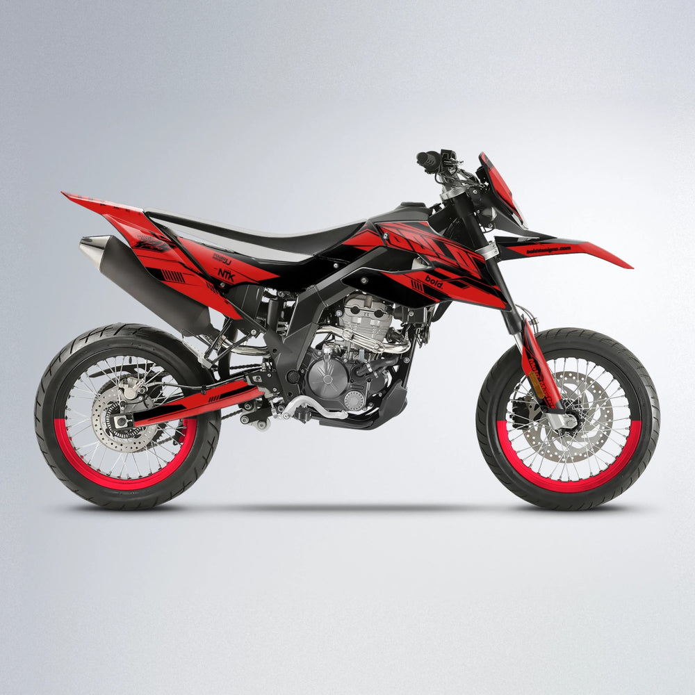 NTK V3 Aprilia SX 125 supermoto graphics kit in Red