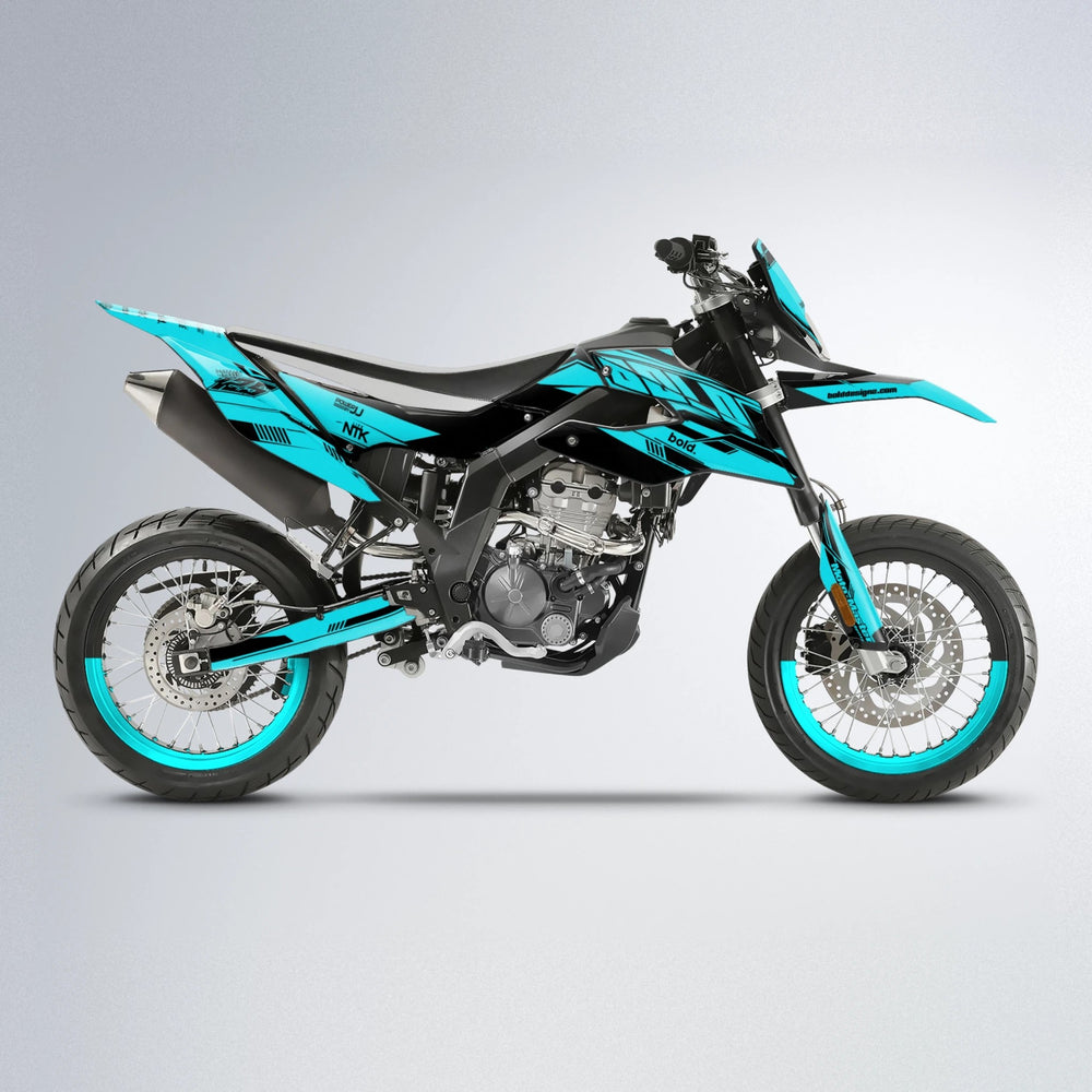 NTK V3 Aprilia SX 125 supermoto graphics kit in Teal