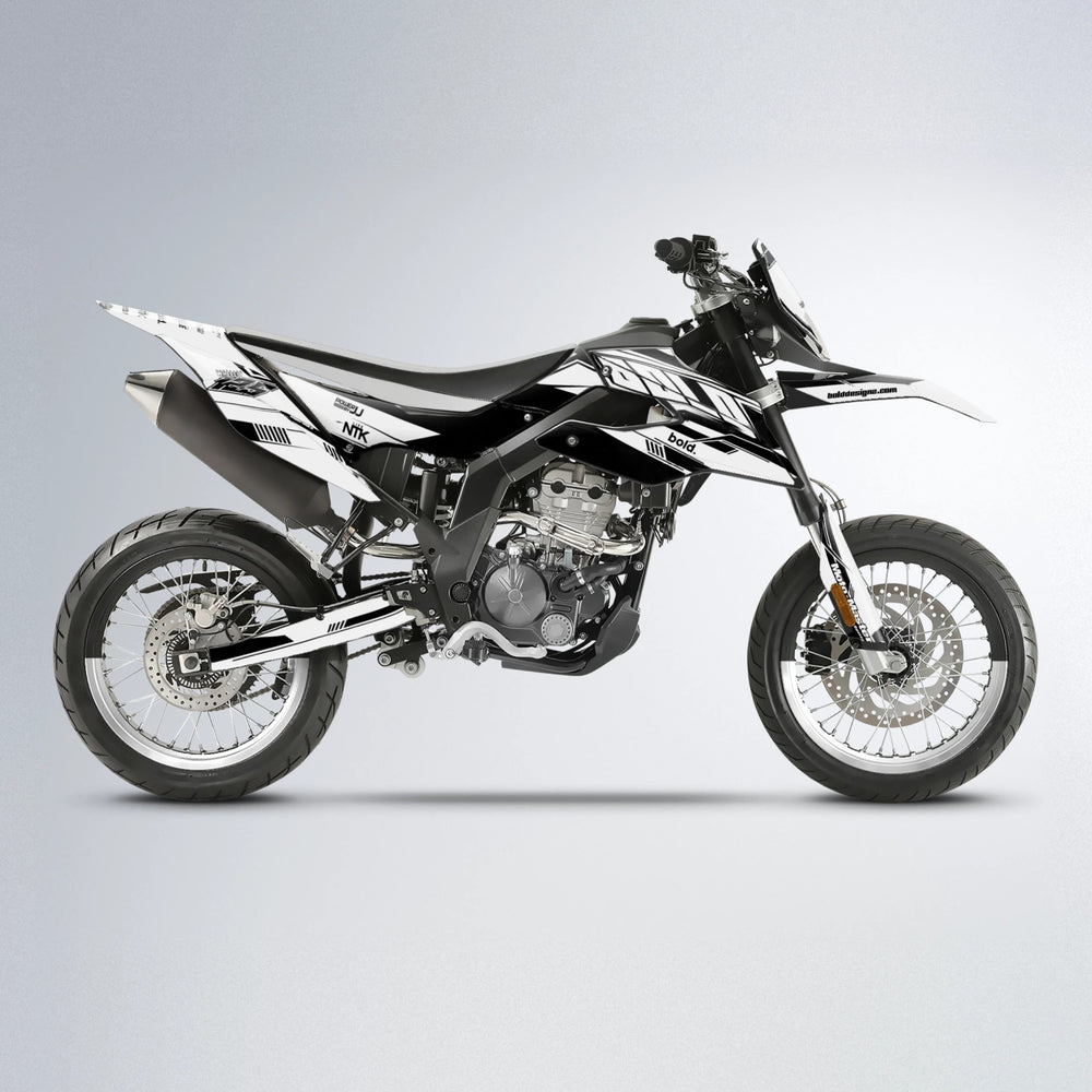 NTK V3 Aprilia SX 125 supermoto graphics kit in White