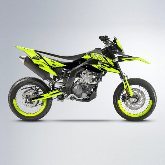NTK V3 Aprilia SX 125 supermoto graphics kit in Yellow