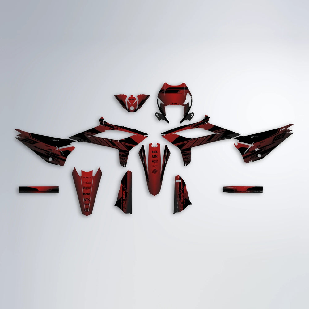 NTK V3 Beta graphics kit parts layout in Black & Red