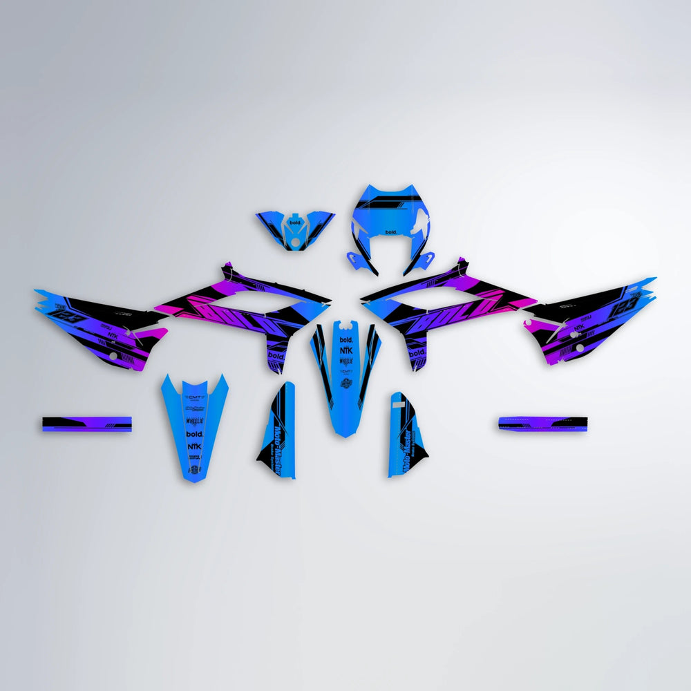 NTK V3 Beta graphics kit parts layout in Blue Purple Fade