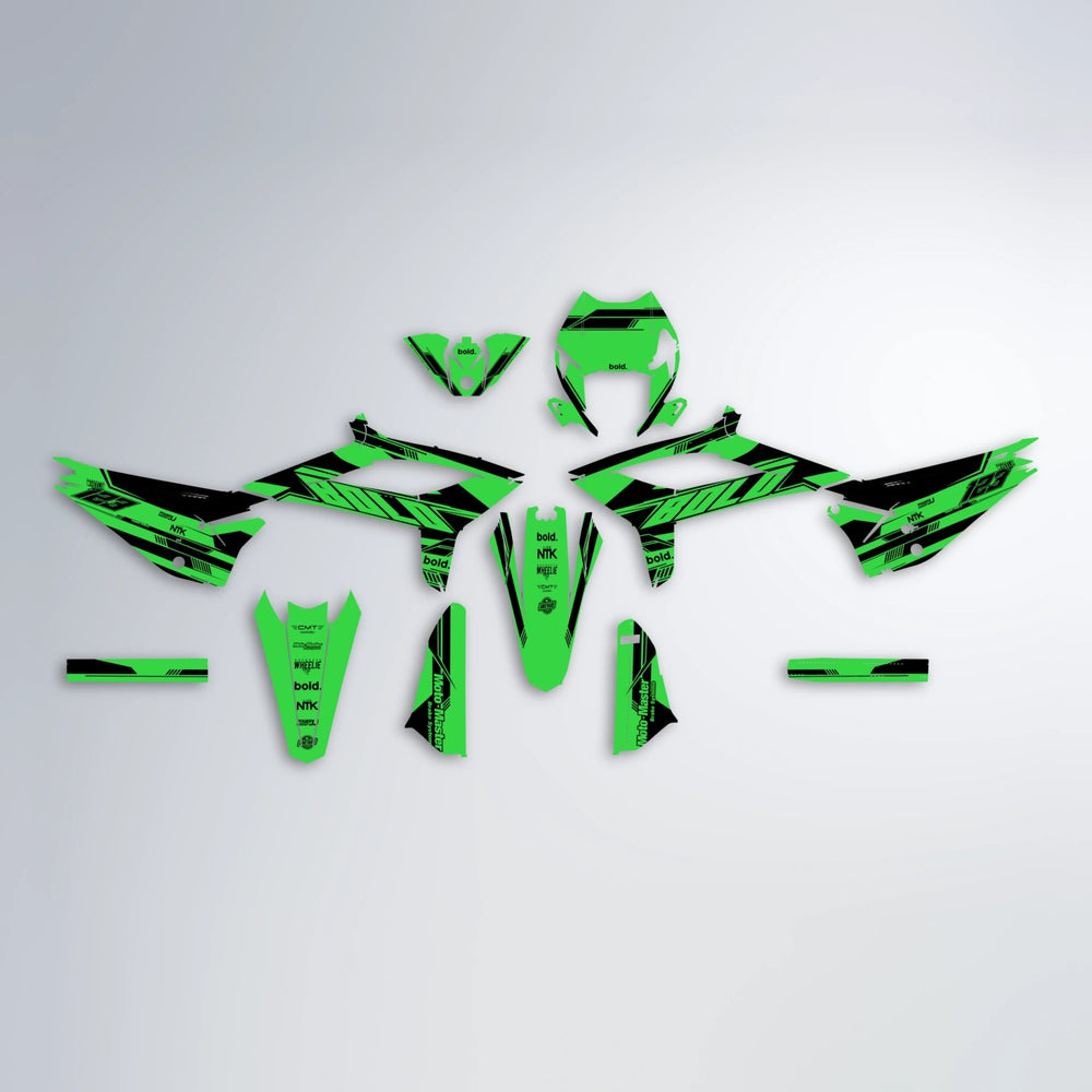 NTK V3 Beta graphics kit parts layout in Green