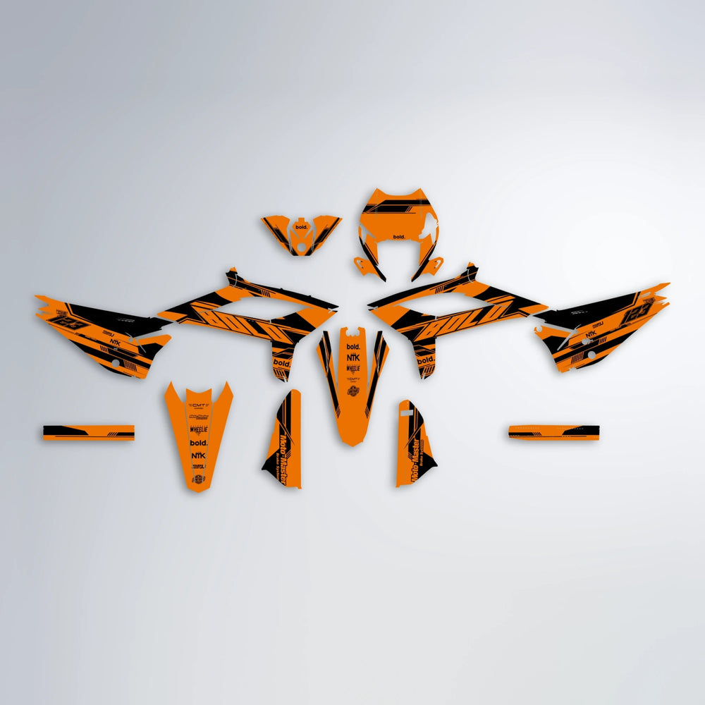 NTK V3 Beta graphics kit parts layout in Orange
