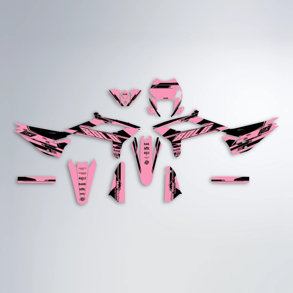 NTK V3 Beta graphics kit parts layout in Sakura Pink