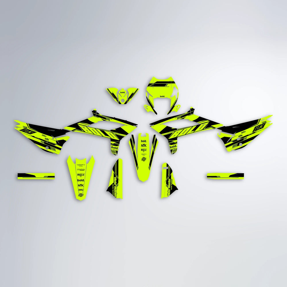 NTK V3 Beta graphics kit parts layout in Yellow