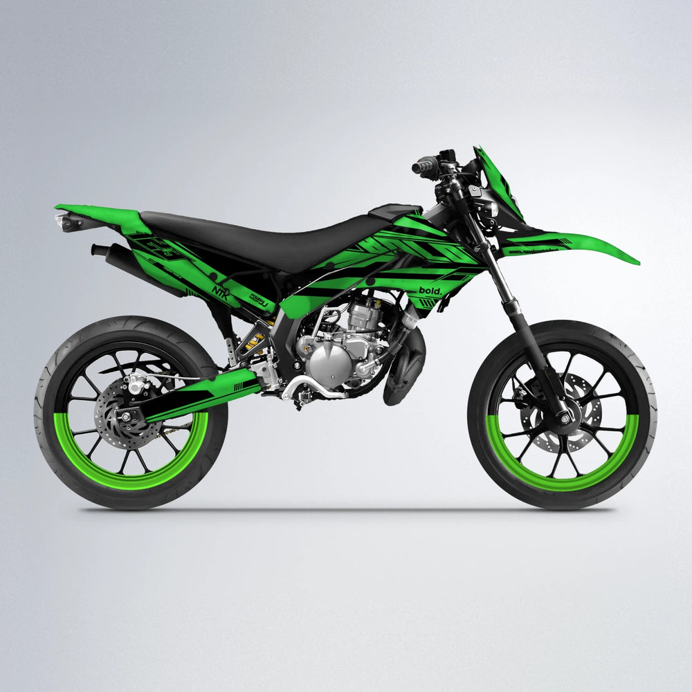 NTK V3 Derbi Senda supermoto graphics kit in Green