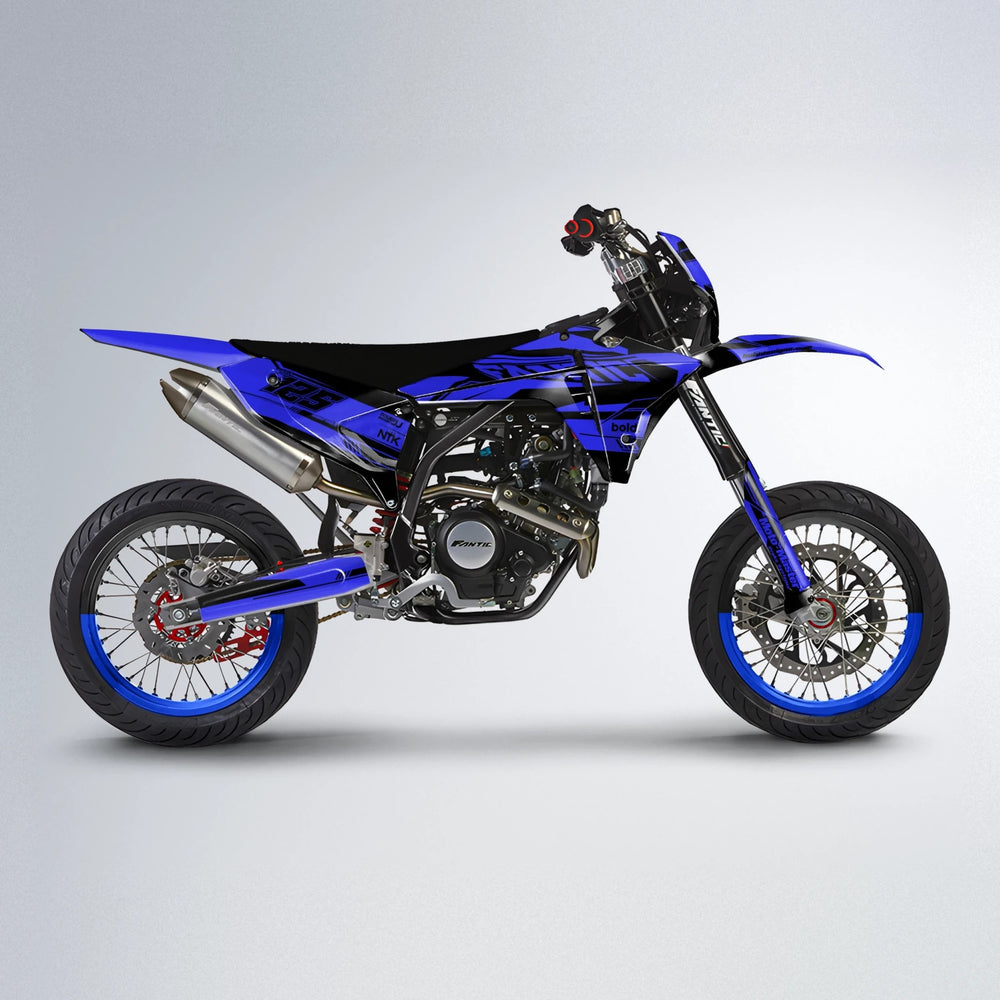 NTK V3 Fantic supermoto graphics kit in Blue