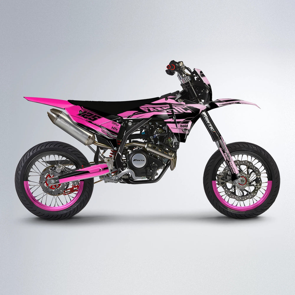 NTK V3 Fantic supermoto graphics kit in Flamingo