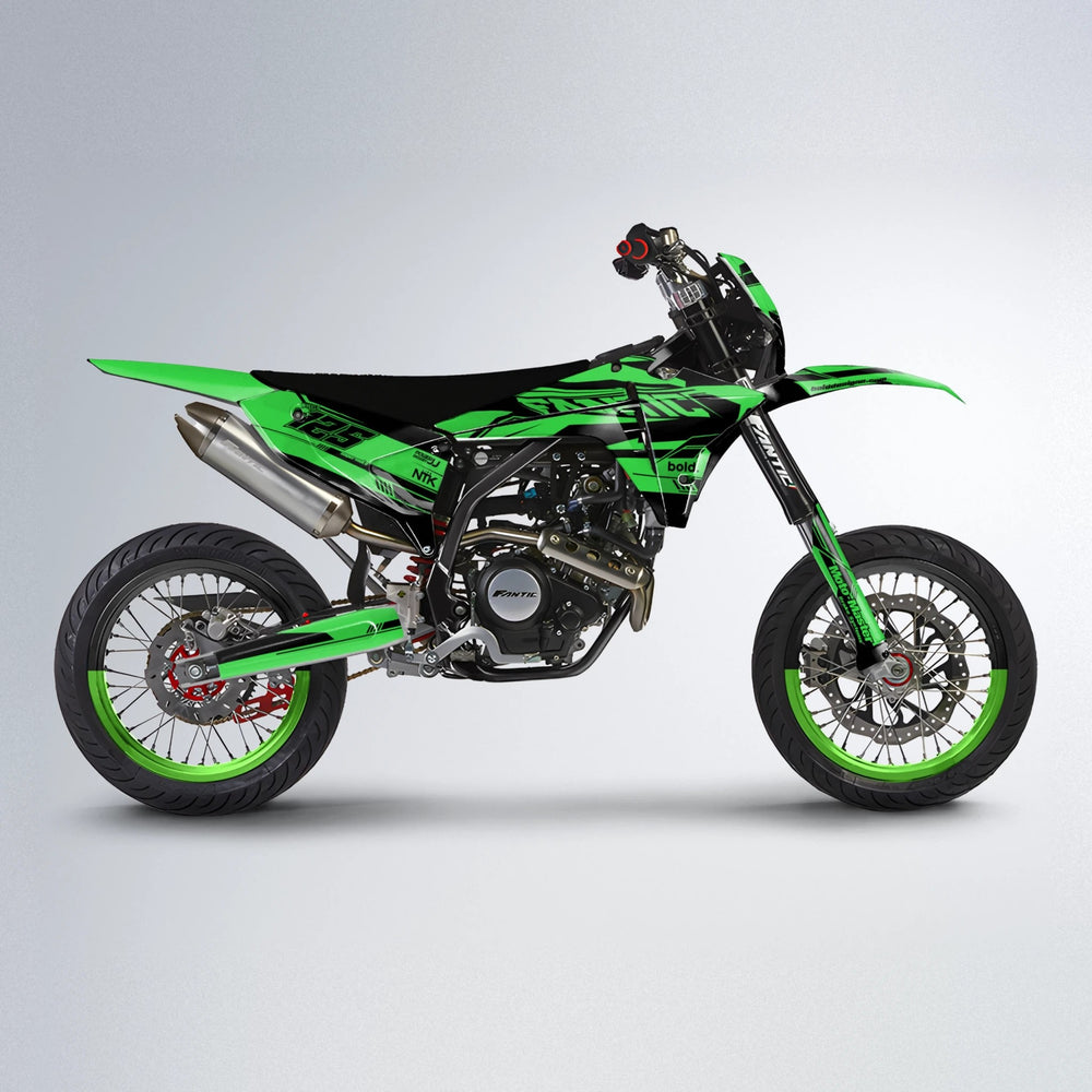 NTK V3 Fantic supermoto graphics kit in Green