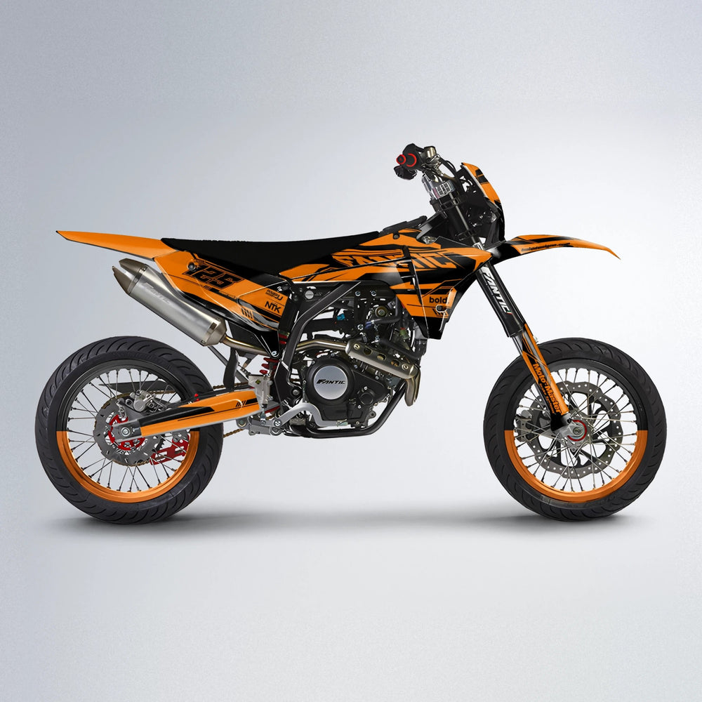 NTK V3 Fantic supermoto graphics kit in Orange