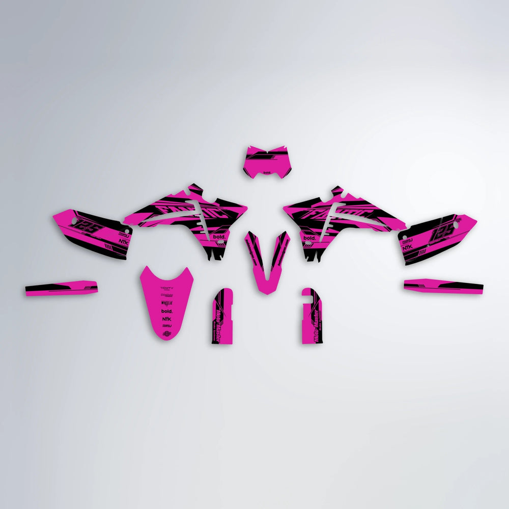 NTK V3 Fantic graphics kit parts layout in Pink