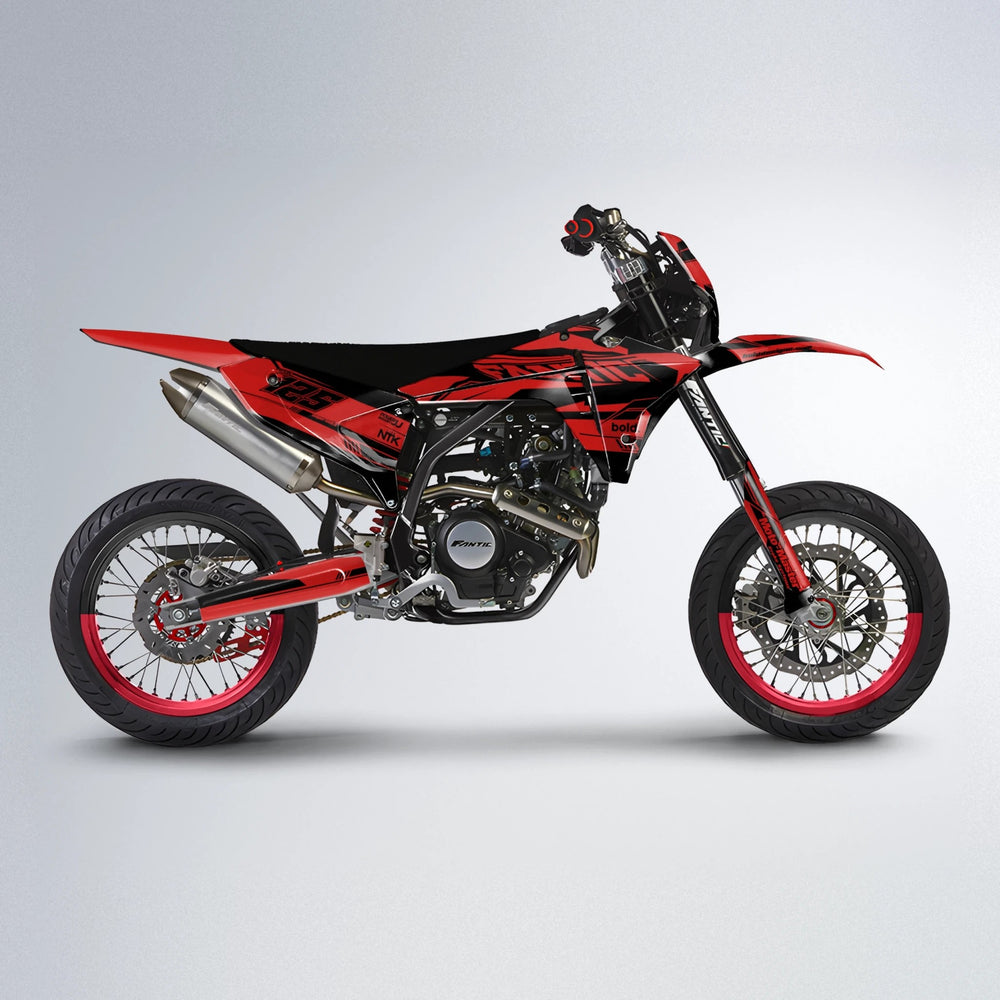 NTK V3 Fantic supermoto graphics kit in Red