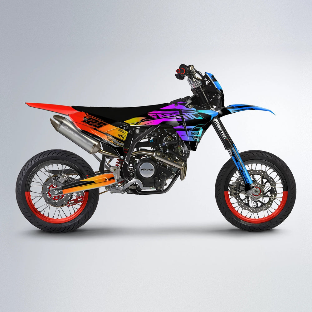 NTK V3 Fantic supermoto graphics kit in Sunset Fade