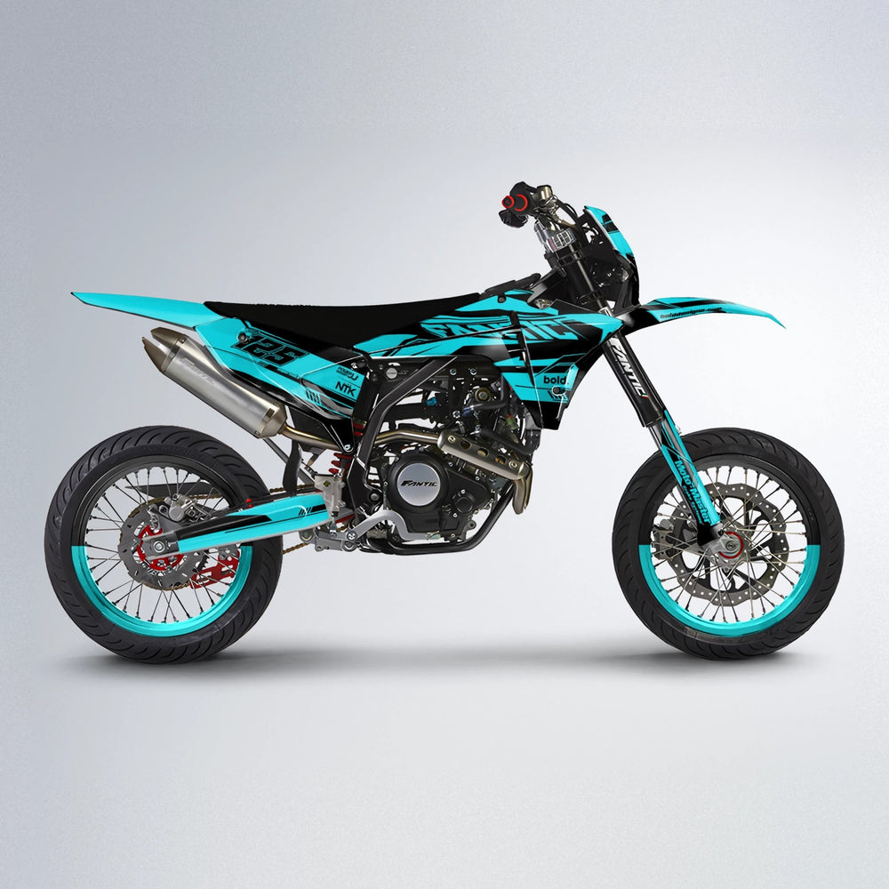 NTK V3 Fantic supermoto graphics kit in Teal