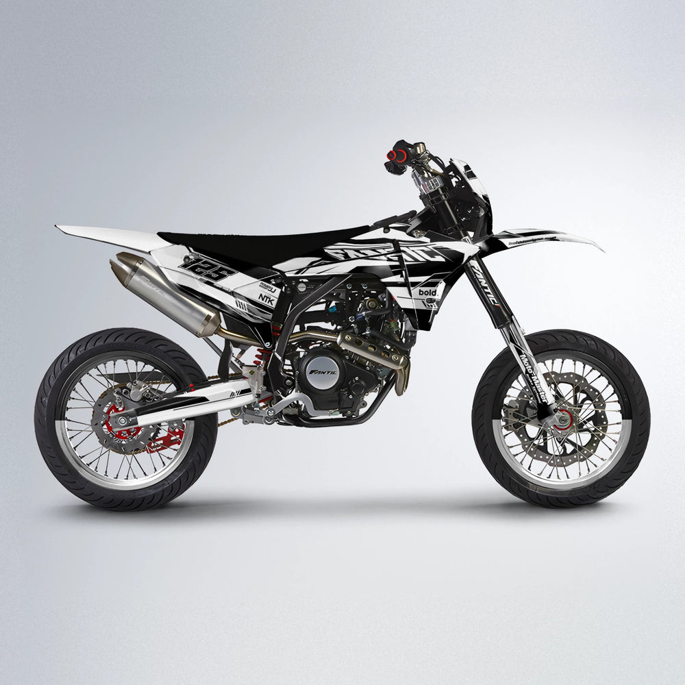 NTK V3 Fantic supermoto graphics kit in White