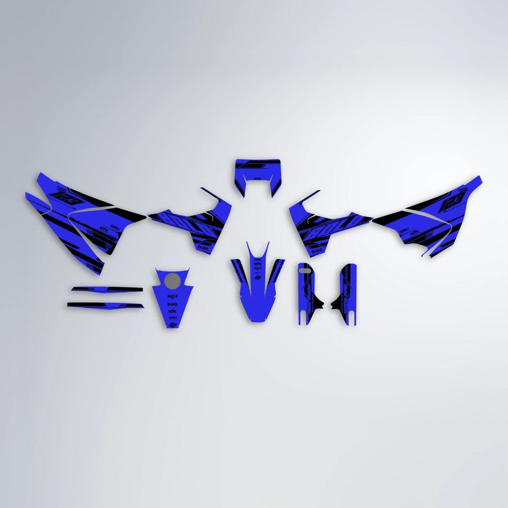 NTK V3 Husqvarna 701 graphics kit parts layout in Blue