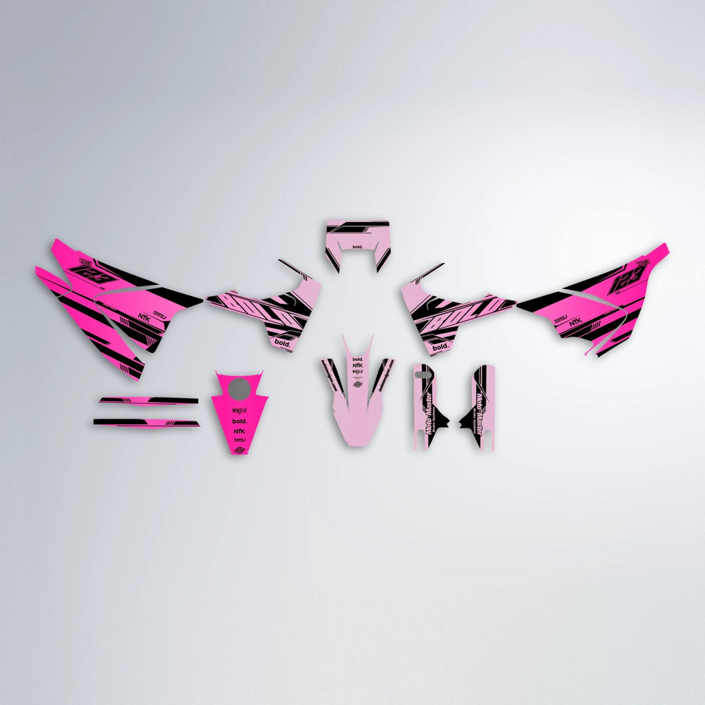 NTK V3 Husqvarna 701 graphics kit parts layout in Flamingo