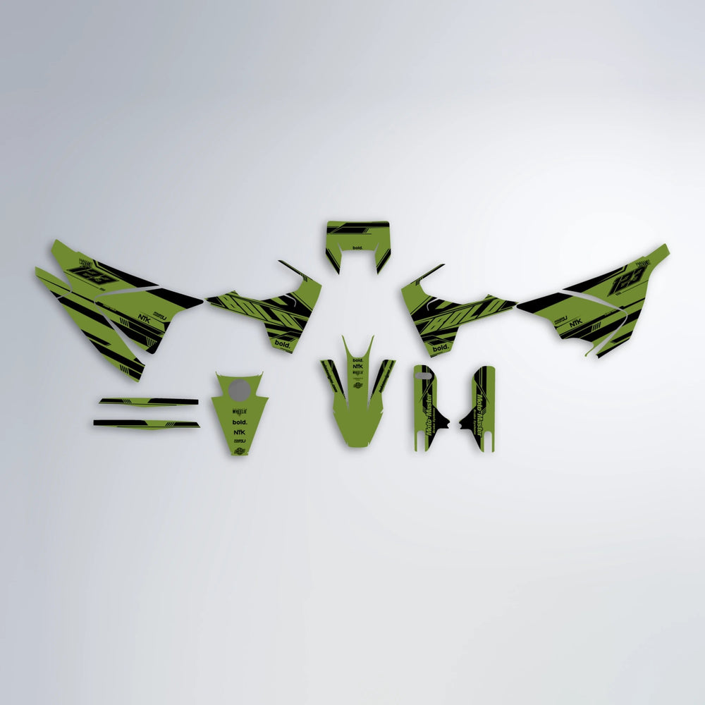 NTK V3 Husqvarna 701 graphics kit parts layout in Olive
