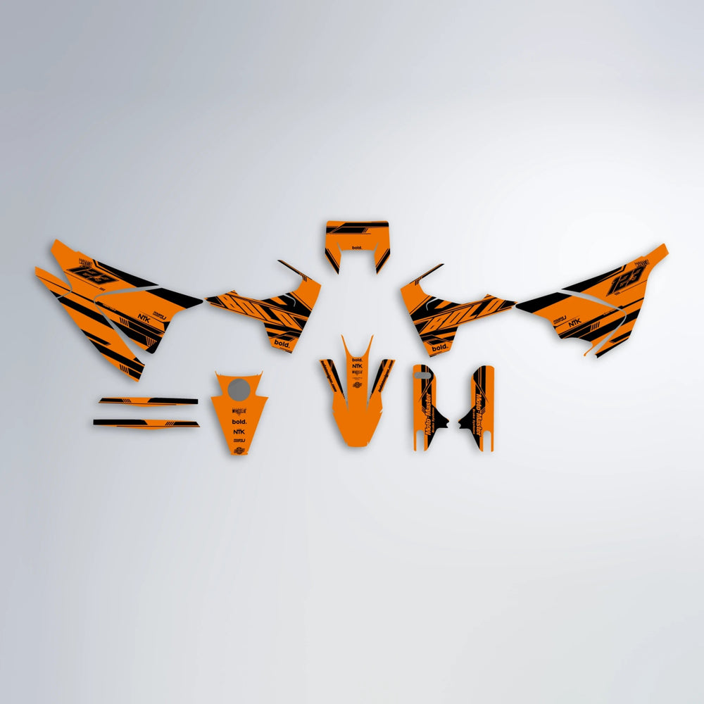 NTK V3 Husqvarna 701 graphics kit parts layout in Orange