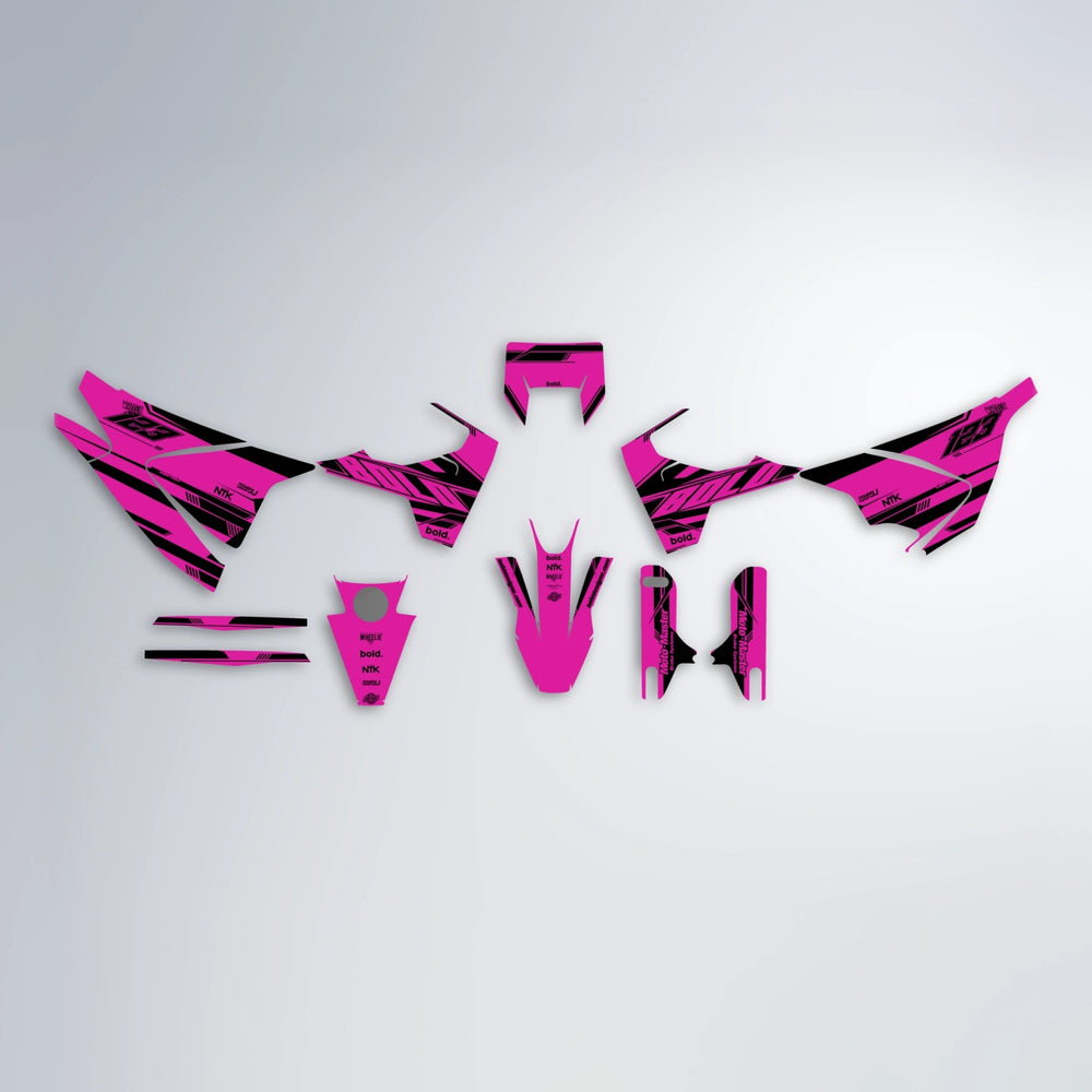 NTK V3 Husqvarna 701 graphics kit parts layout in Pink
